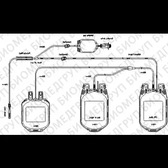 Мешок для крови строенный, CPD/SAGM, 450/450/300 с 3мя дополнительными опциями