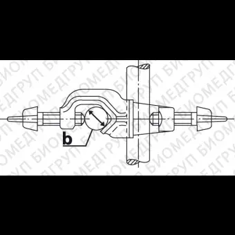 Узел крепежный, винтовая муфта M6/M8, d 16,5, угол 90, резьба 6, нержавеющая сталь, Bochem, 5310