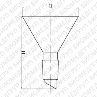 Воронка для порошков, стекло, d 120 мм, h 150 мм, шлиф 29/32, Россия, 3685