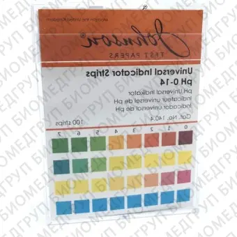 Индикаторная бумага pH 410, шаг 0,5, на пластиковой подложке, Johnson, 106.3С, 100 полосок