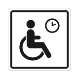Плоскостной знак Место кратковременного отдыха или ожидания для инвалидов 200х200 черный на белом