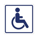 Плоскостной знак Доступность для инвалидов на креслах-колясках 100х100 синий на белом