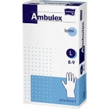 Перчатки медицинские Ambulex, диагностические из латекса, опудренные,  размер L, 100 шт.